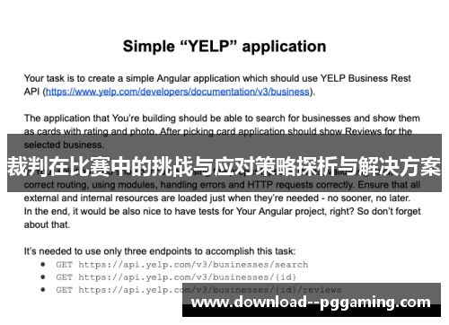 裁判在比赛中的挑战与应对策略探析与解决方案